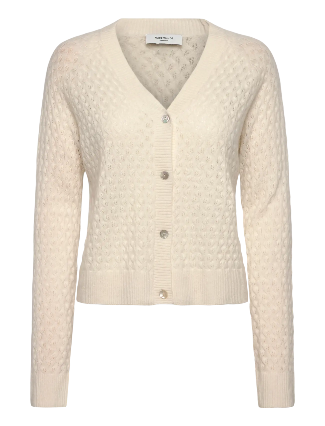 RWLaica Cashmere Pointelle Cardigan - IVORY