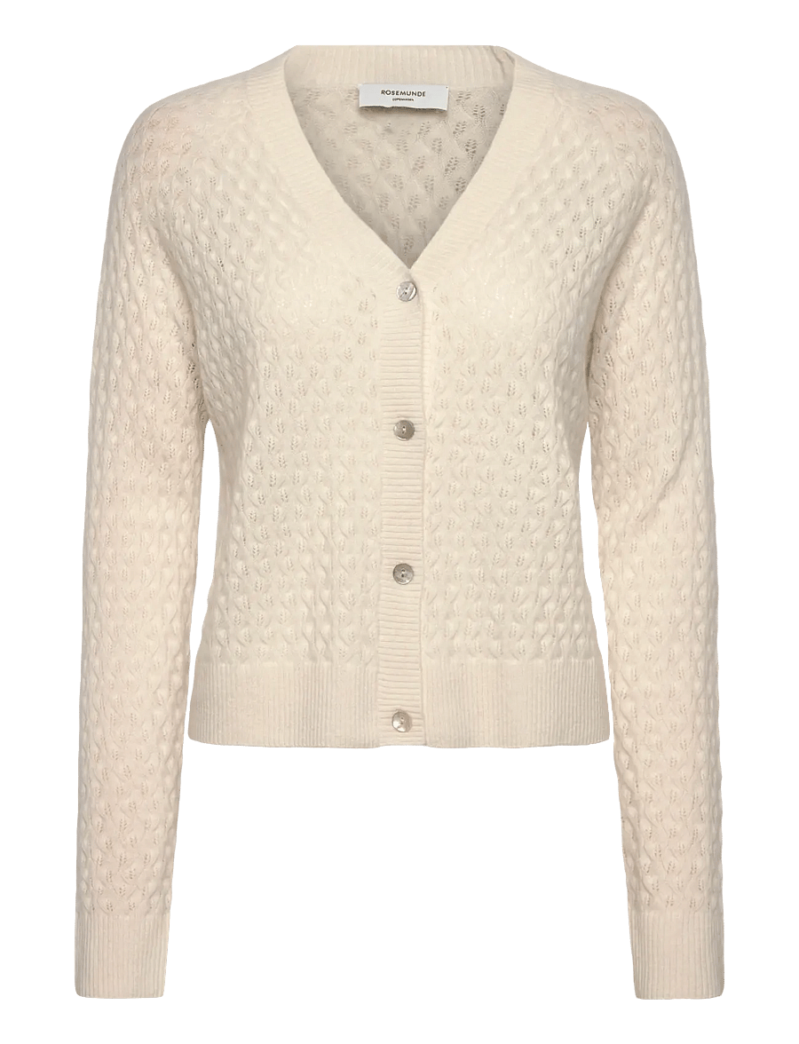 Rosemunde - RWLaica Cashmere Pointelle Cardigan - cashmere - ivory - 0