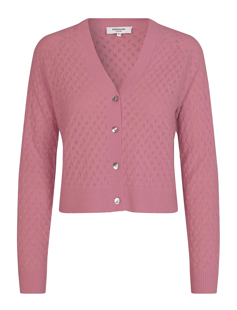Rosemunde - RWLaica Cashmere Pointelle Cardigan - kašmiir - nostalgia rose - 0