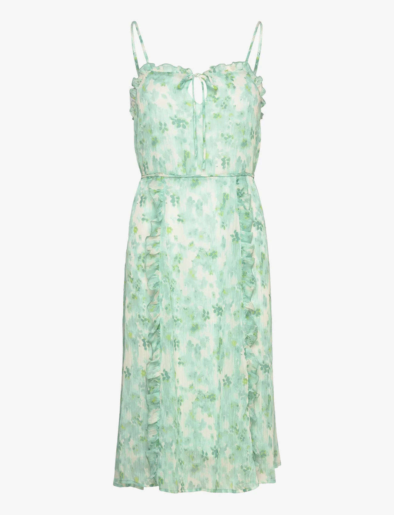 Rosemunde - Recycled chiffon strap dress - slip dresses - big mint flower print - 0