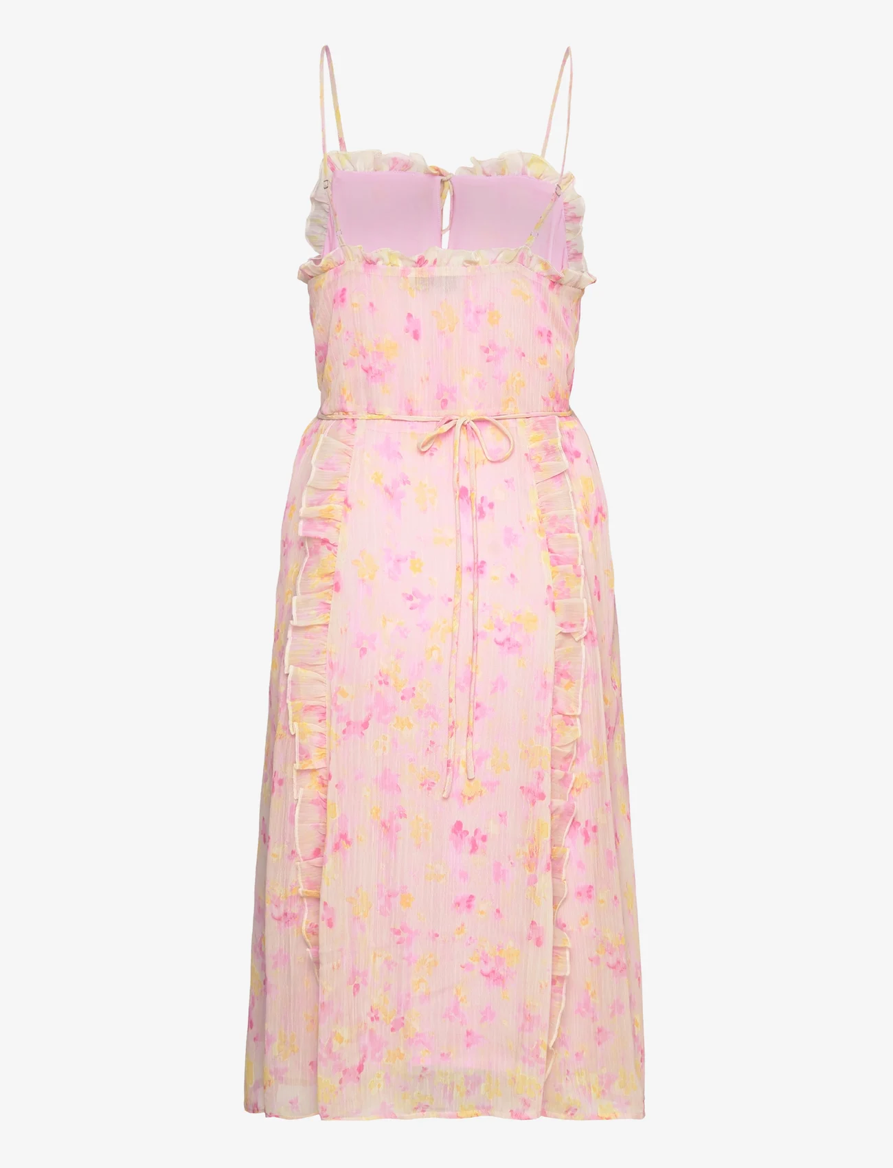 Rosemunde - Recycled chiffon strap dress - slip in -mekot - big rosa flower print - 1