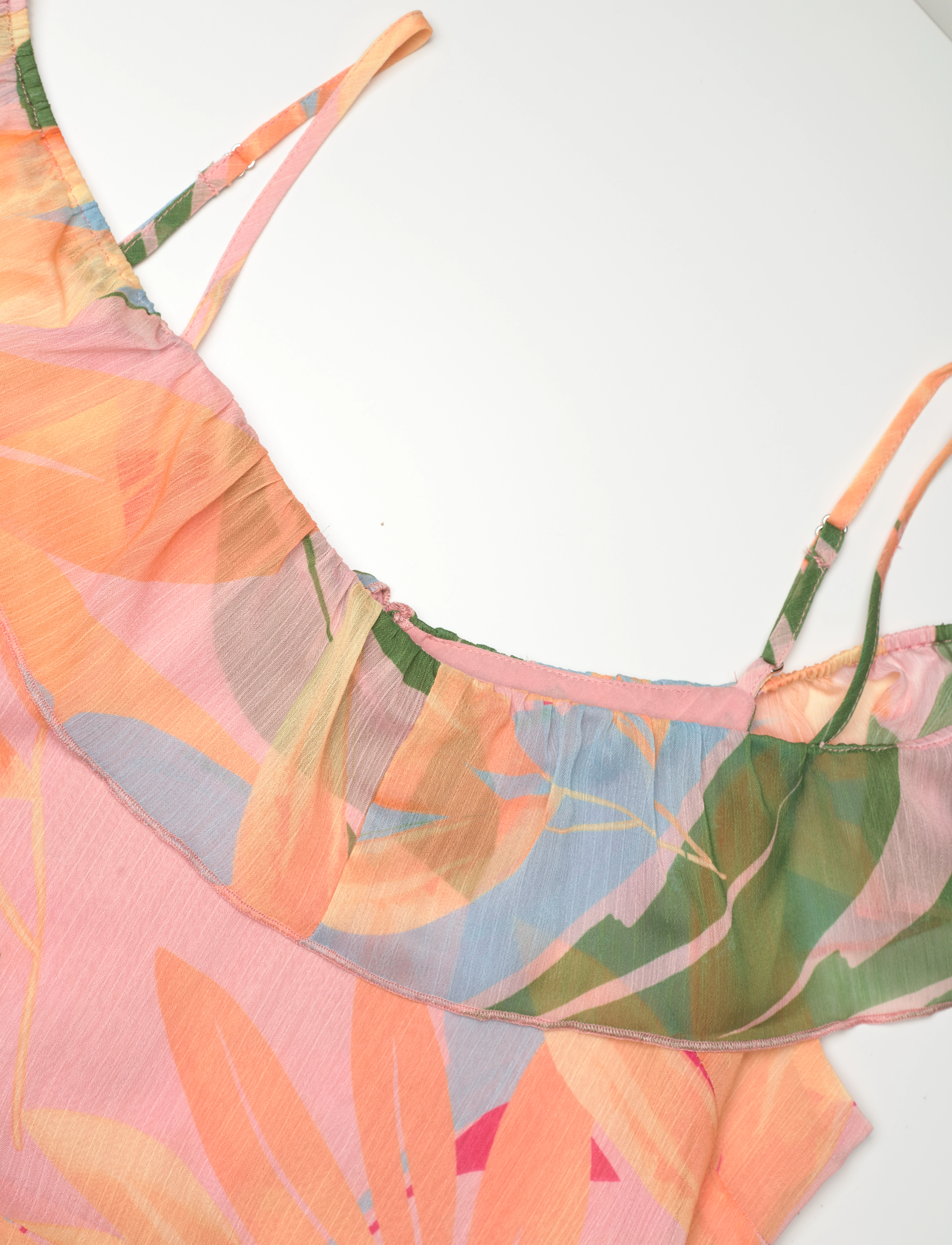 Rosemunde - Recycled chiffon dress - tropical leaves print - 2