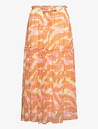 Recycled chiffon skirt - ORANGE ABSTRACT ART PRINT