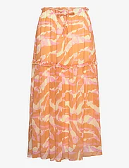 Rosemunde - Recycled chiffon skirt - ilgi sijonai - orange abstract art print - 0