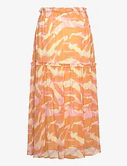 Rosemunde - Recycled chiffon skirt - lange rokken - orange abstract art print - 1