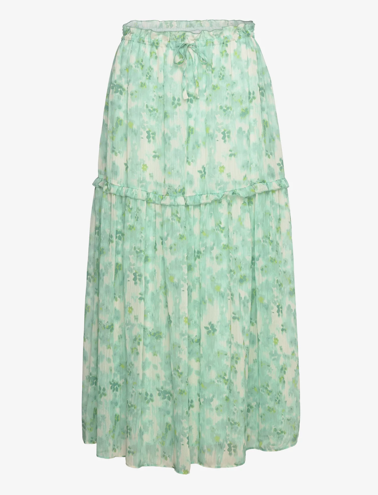 Rosemunde - Recycled chiffon skirt - ilgi sijonai - big mint flower print - 0