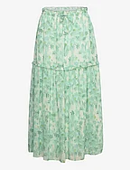 Recycled chiffon skirt - BIG MINT FLOWER PRINT