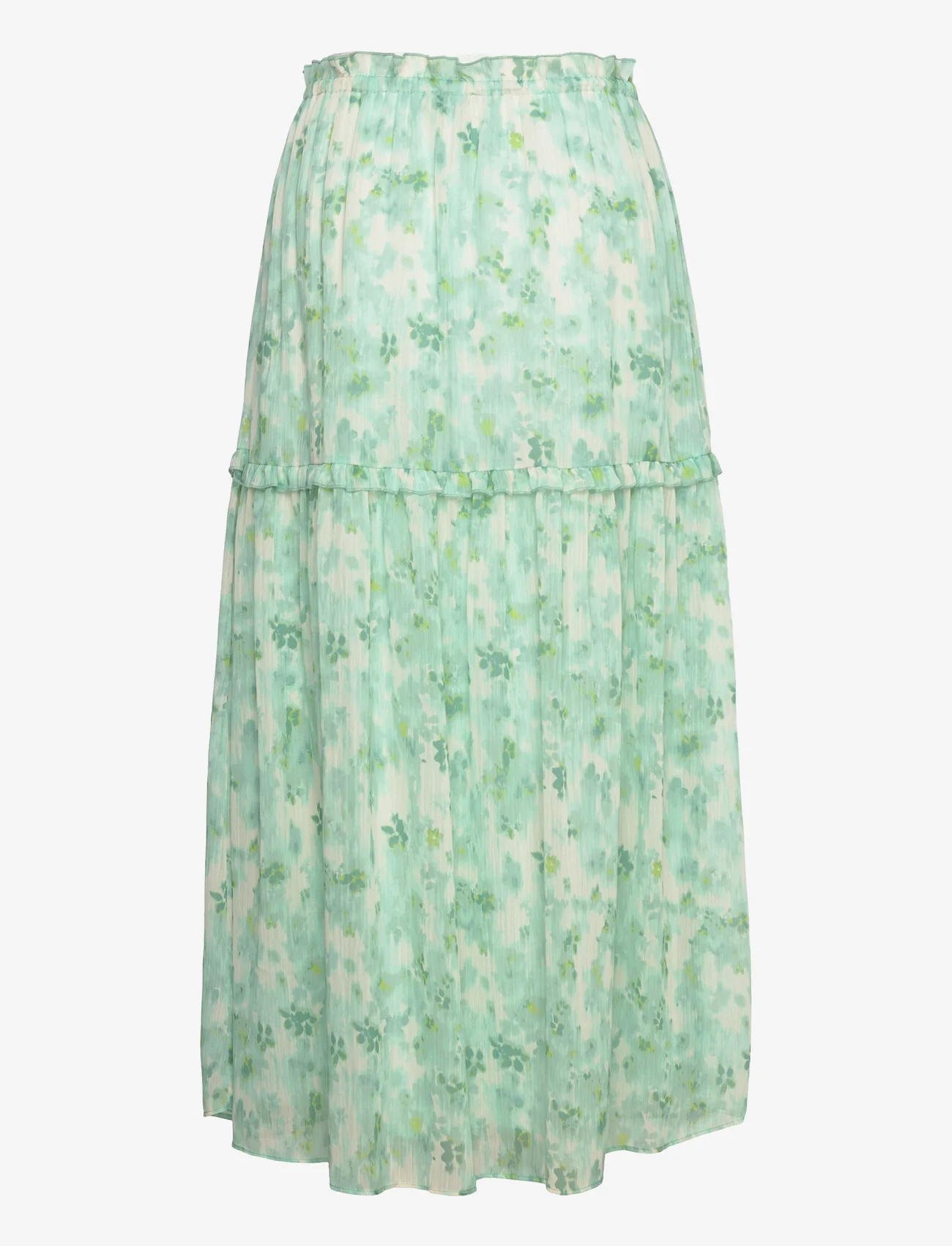 Rosemunde - Recycled chiffon skirt - lange skjørt - big mint flower print - 1