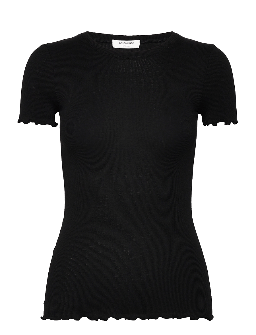 Rosemunde - RWBernadine Organic SS O-neck T-shirt - t-shirts - black - 0
