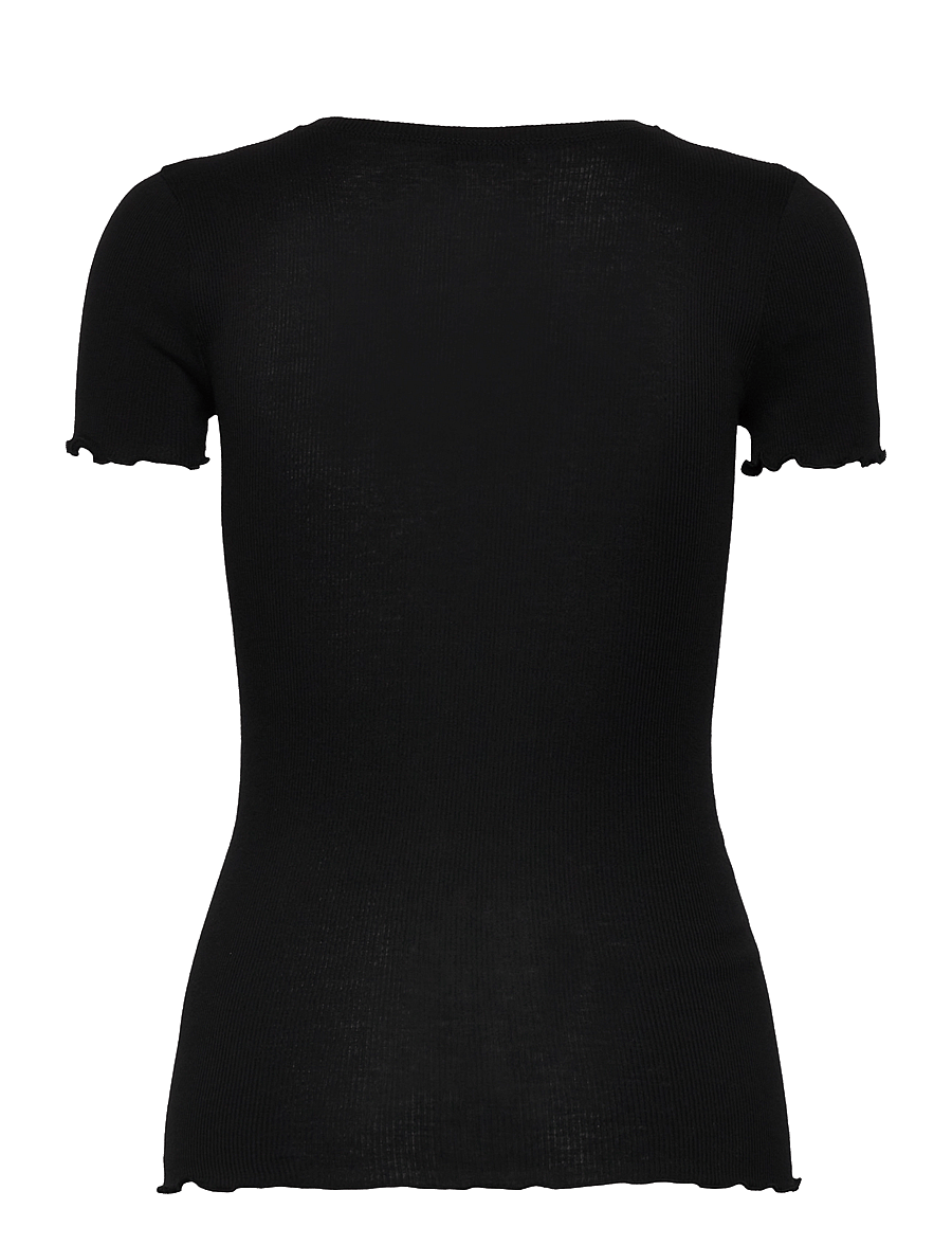 Rosemunde - RWBernadine Organic SS O-neck T-shirt - t-shirts - black - 1