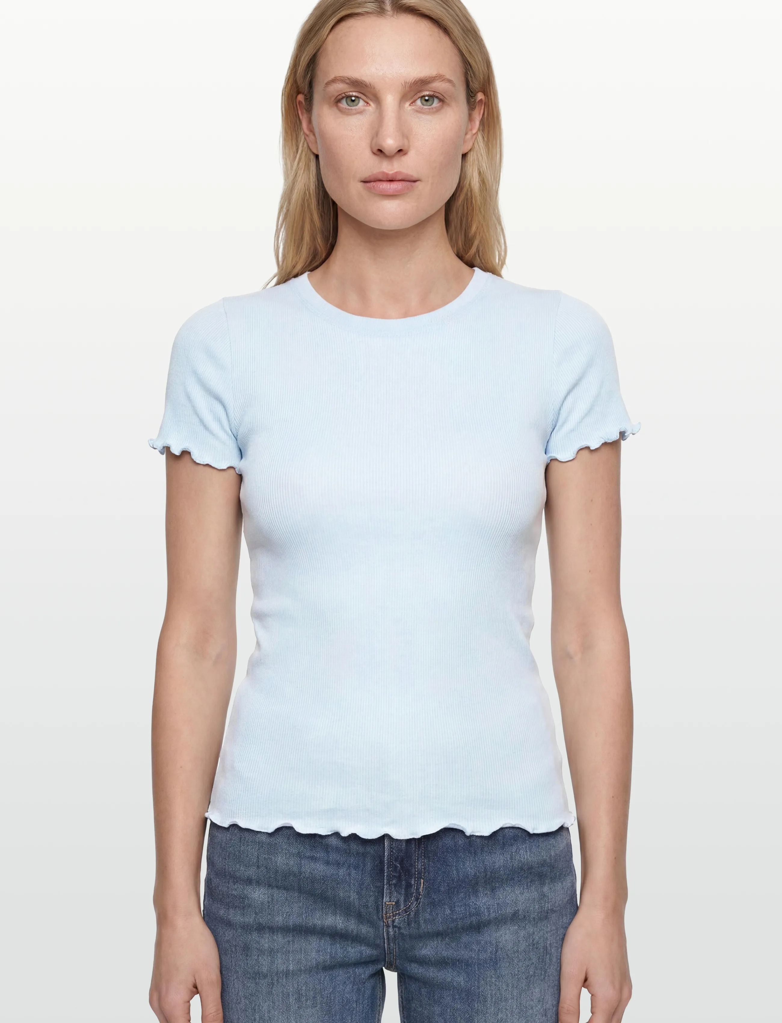 Rosemunde - RWBernadine Organic  SS O-neck T-shirt - t-shirts - nantucket blue - 3