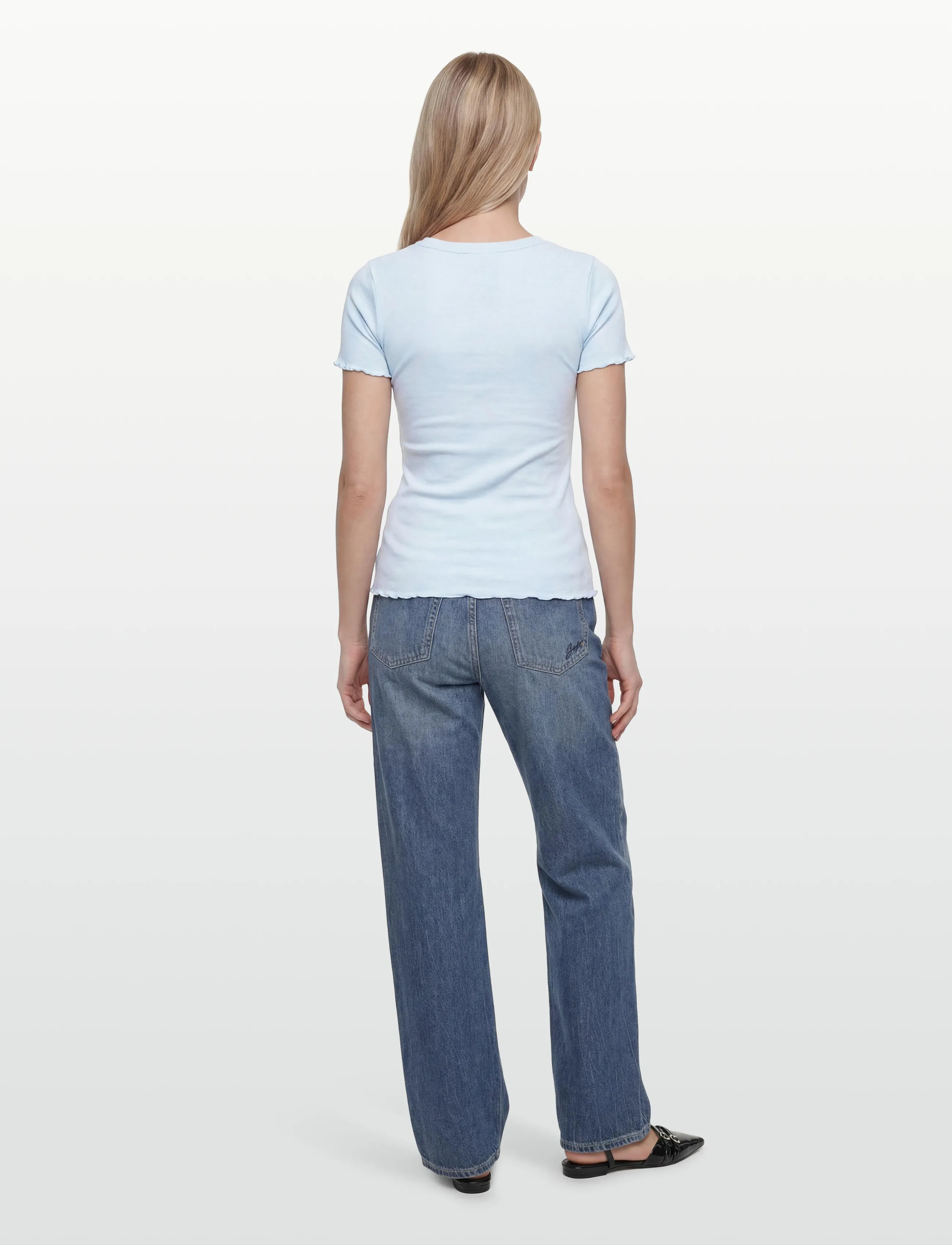 Rosemunde - RWBernadine Organic  SS O-neck T-shirt - t-shirts - nantucket blue - 4