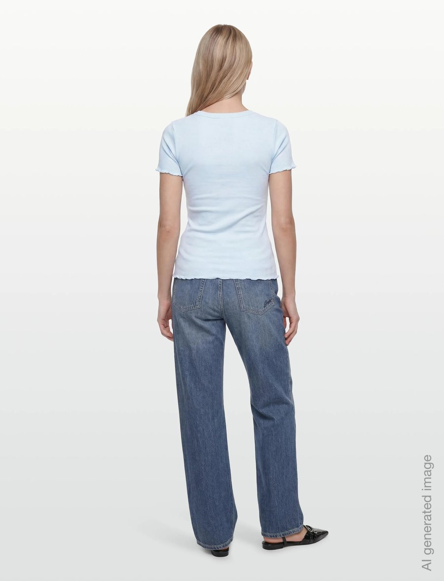 Rosemunde - RWBernadine Organic SS O-neck T-shirt - t-shirts - nantucket blue - 4