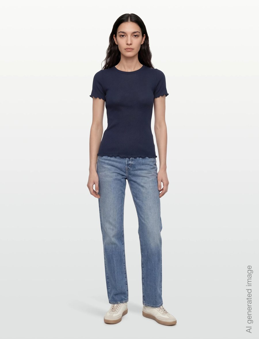 Rosemunde - RWBernadine Organic SS O-neck T-shirt - t-shirts - navy - 0
