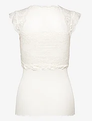 Rosemunde - Silk t-shirt w/ lace - sleeveless tops - ivory - 1