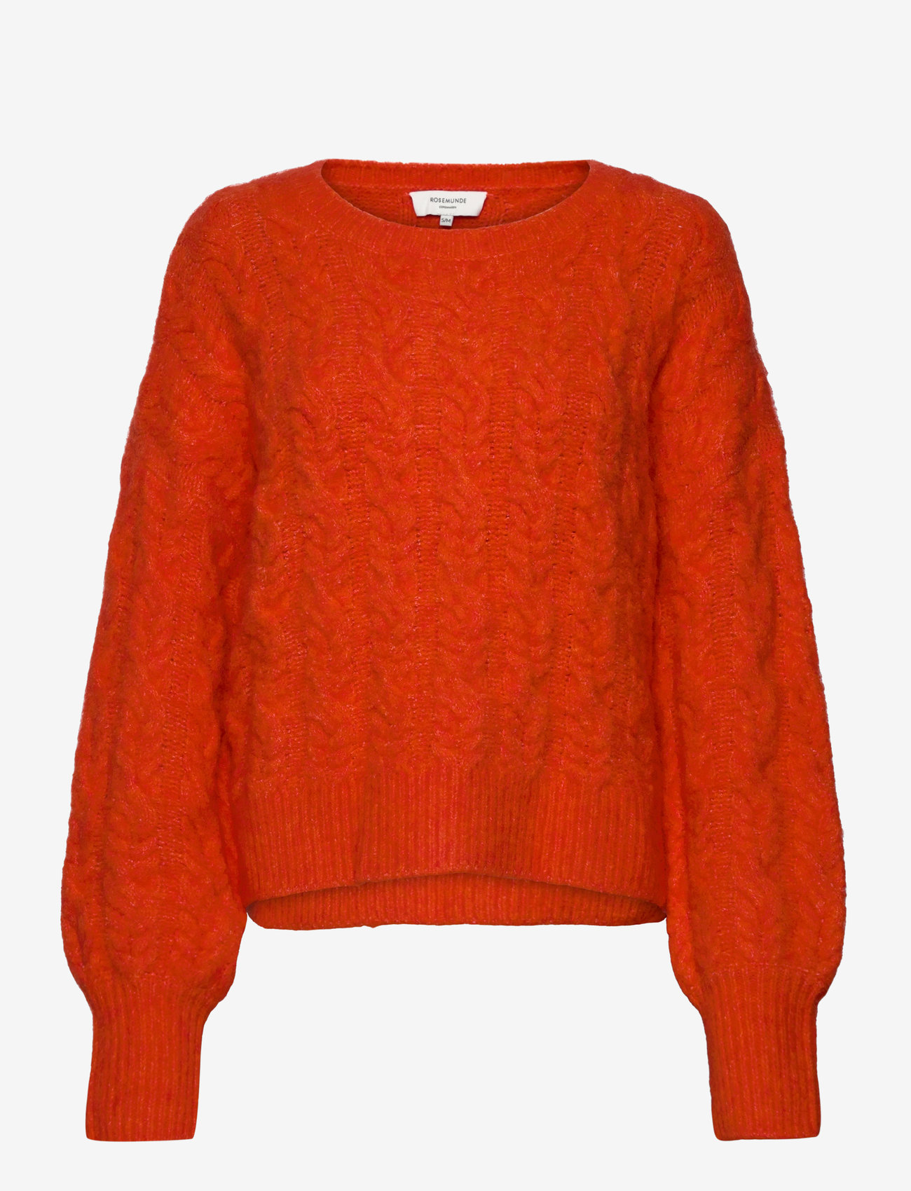 Rosemunde - Cable knit O-neck - stickade tröjor - cherry tomato - 0