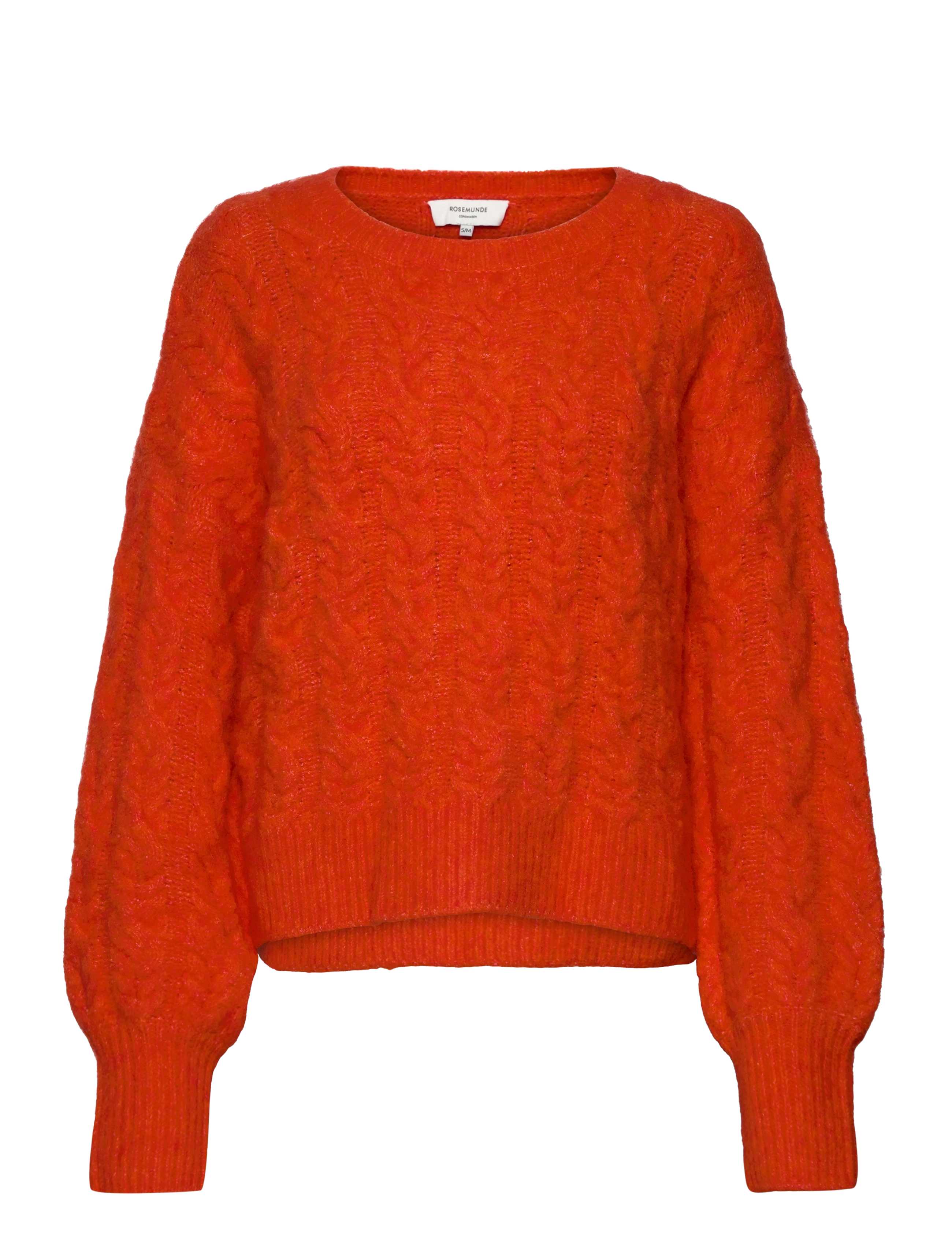 Rosemunde Cable knit O-neck - Pullover - CHERRY TOMATO / red