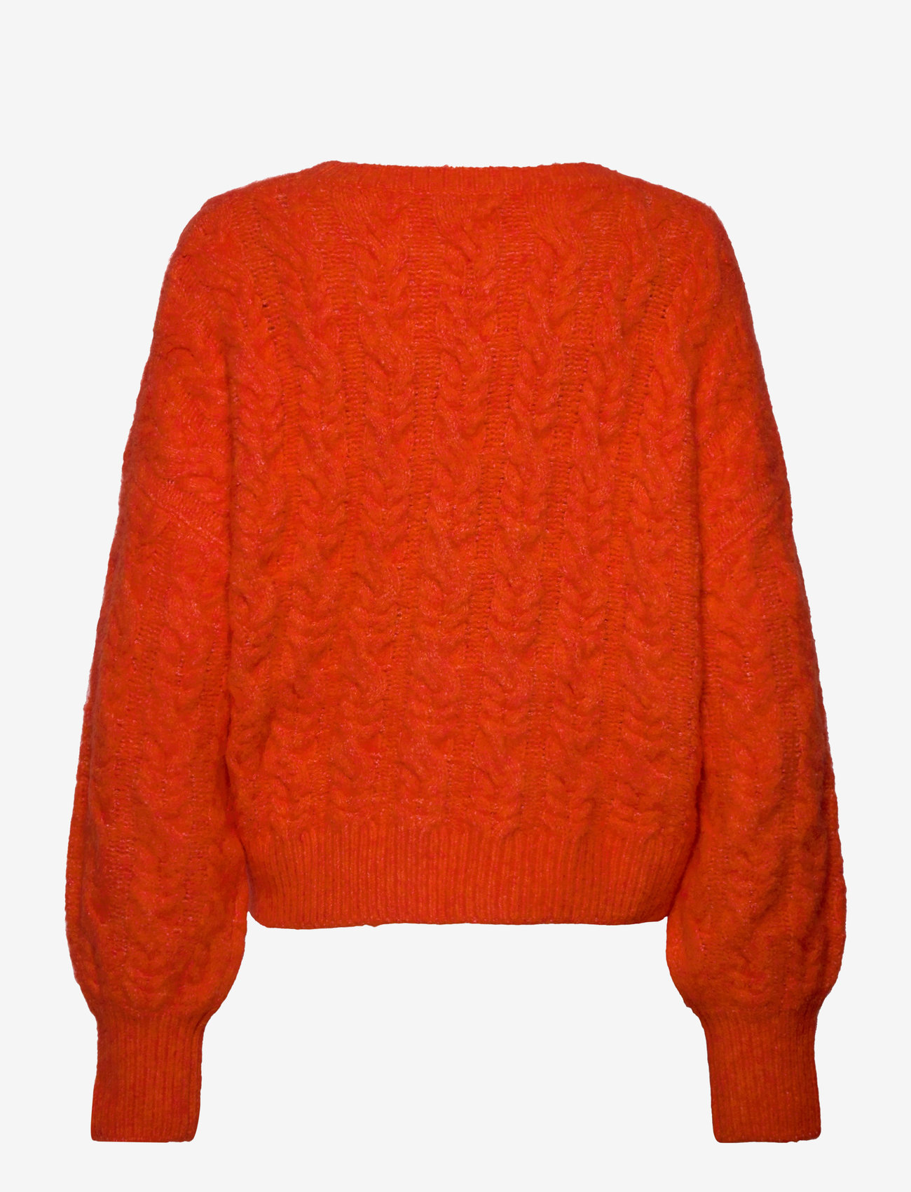 Rosemunde - Cable knit O-neck - stickade tröjor - cherry tomato - 1