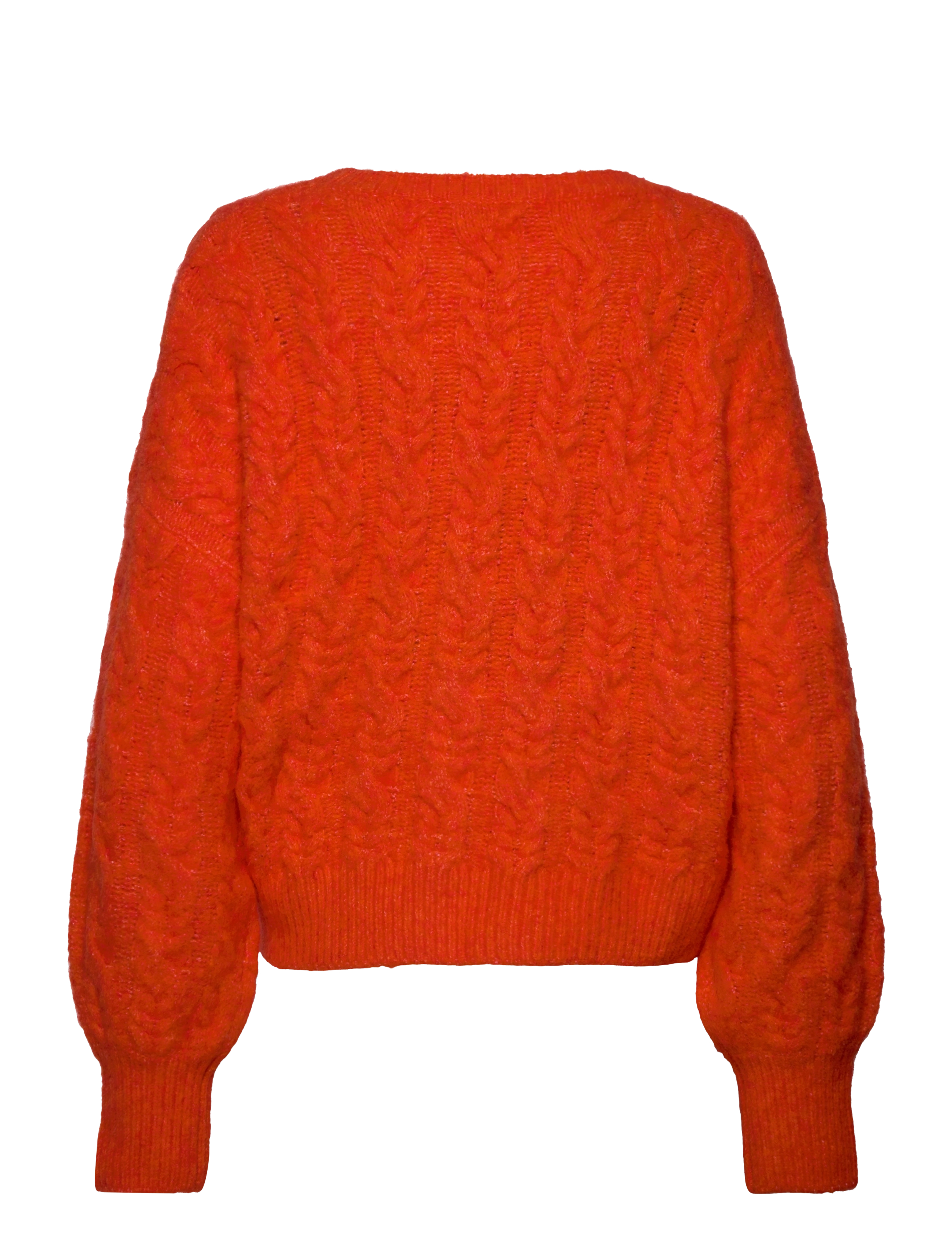 Rosemunde - Cable knit O-neck - tröjor - cherry tomato - 1