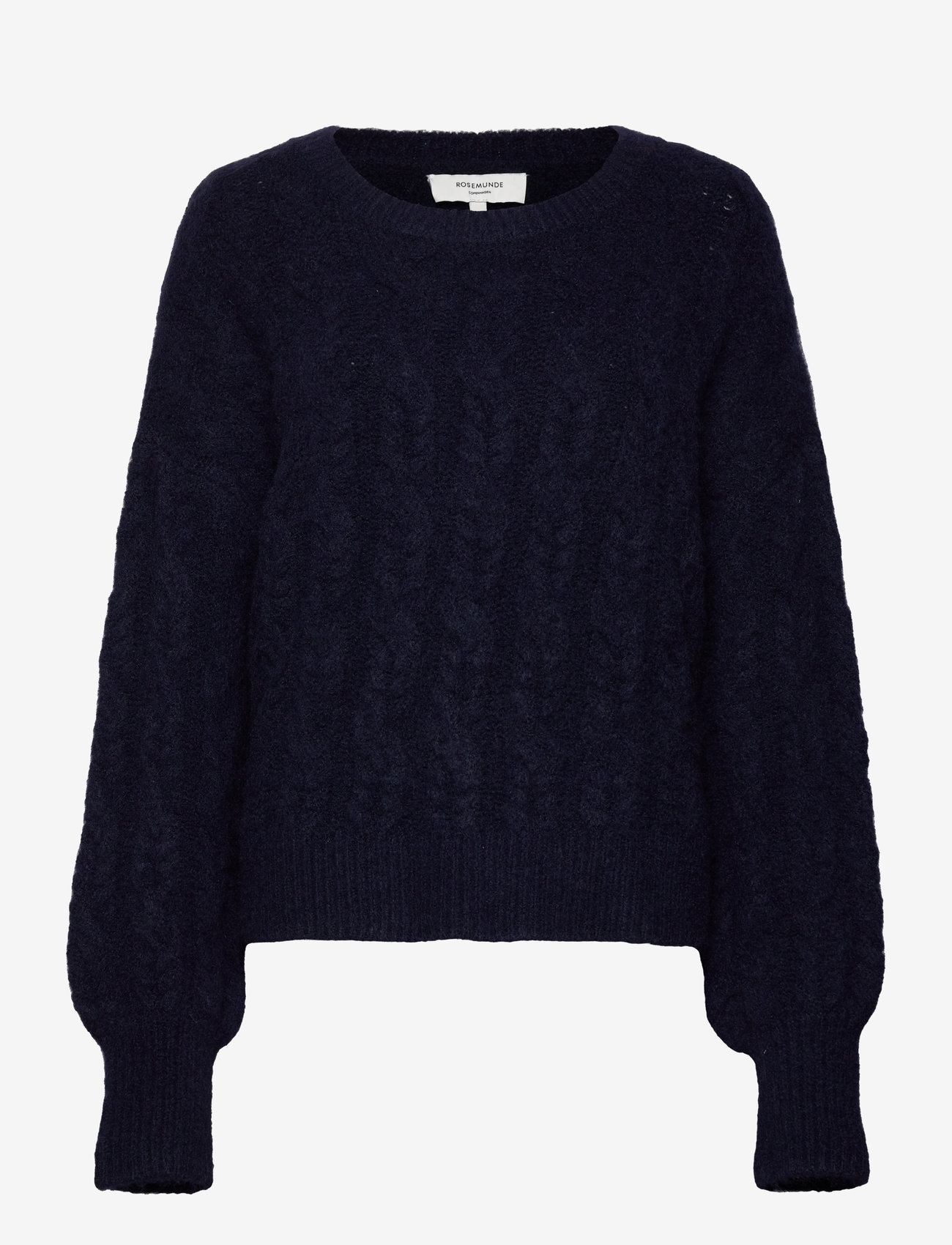 Rosemunde - Cable knit O-neck - efterårstøj - dark blue - 0
