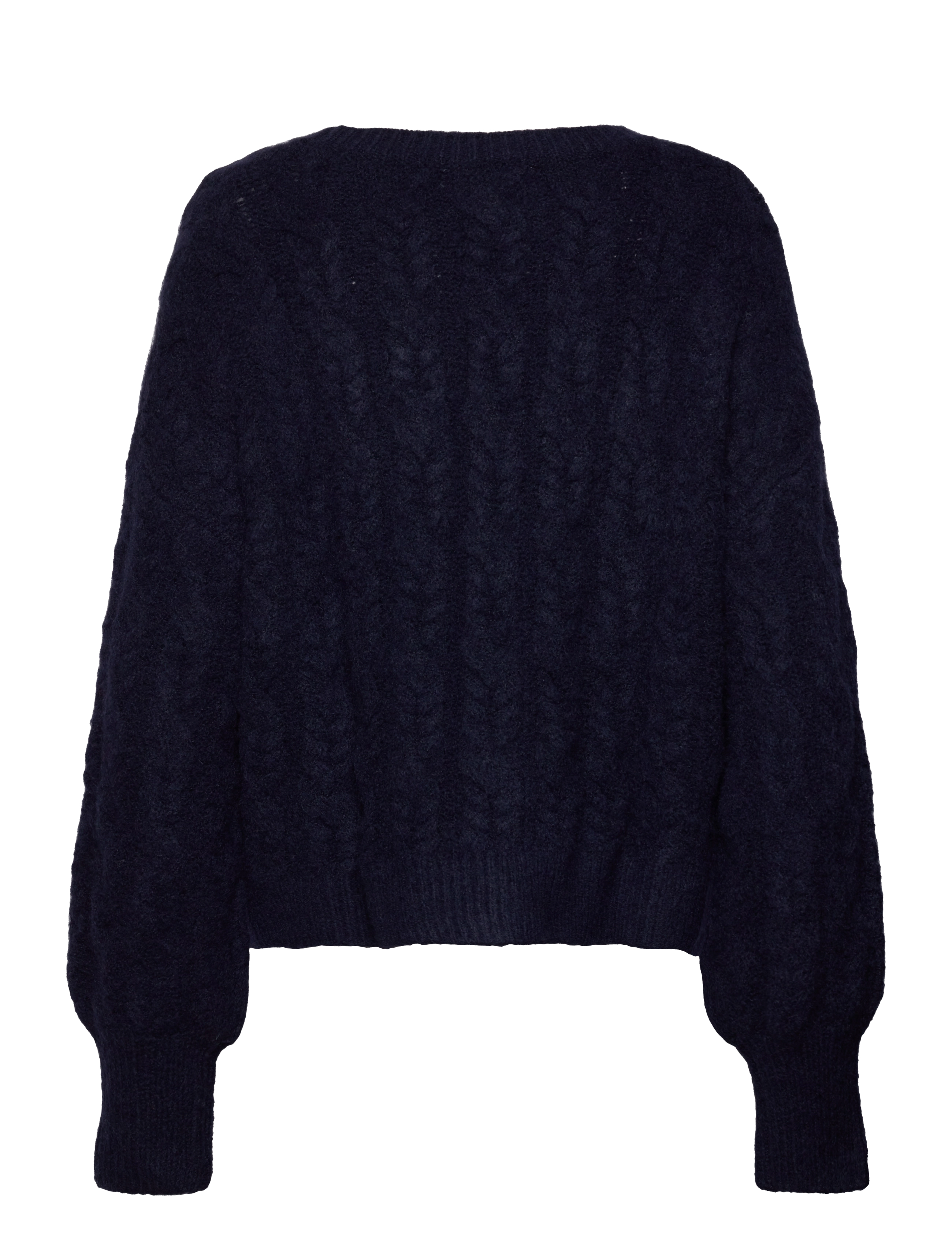 Rosemunde - Cable knit O-neck - džemperiai - dark blue - 1