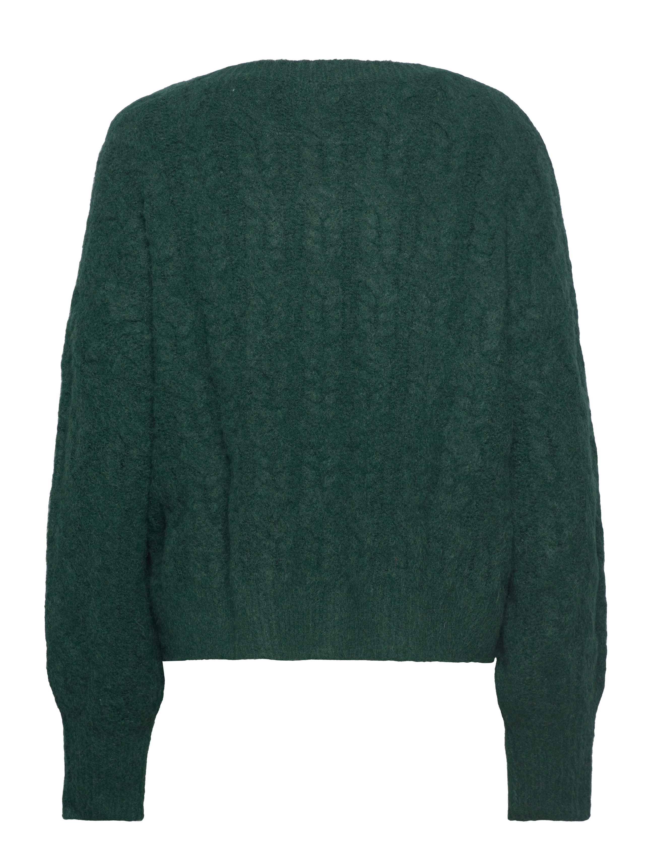 Rosemunde - Cable knit O-neck - trøjer - dark forrest melange - 1
