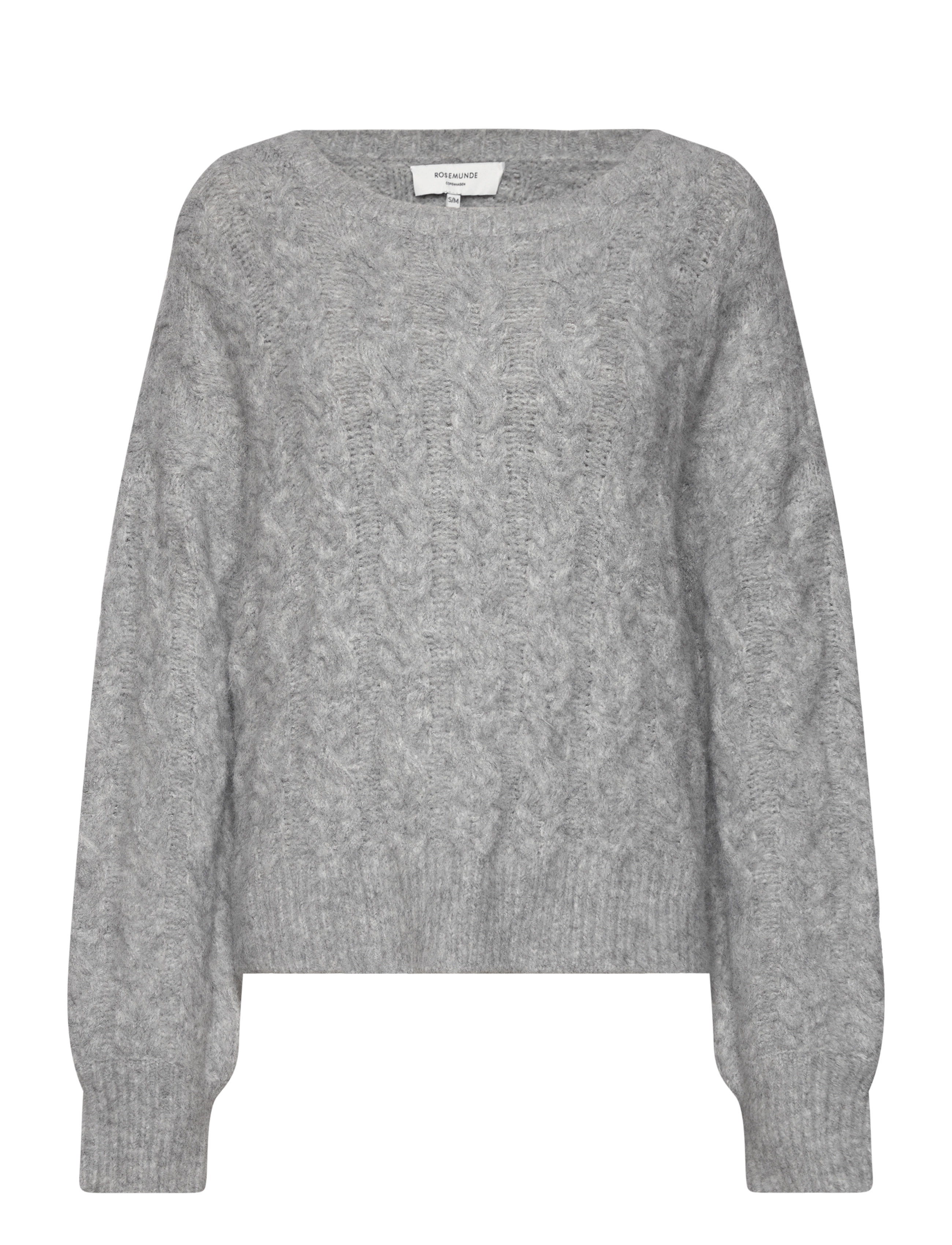 ROSEMUNDE Cable Knit O-Neck Grau - S/M - Damen