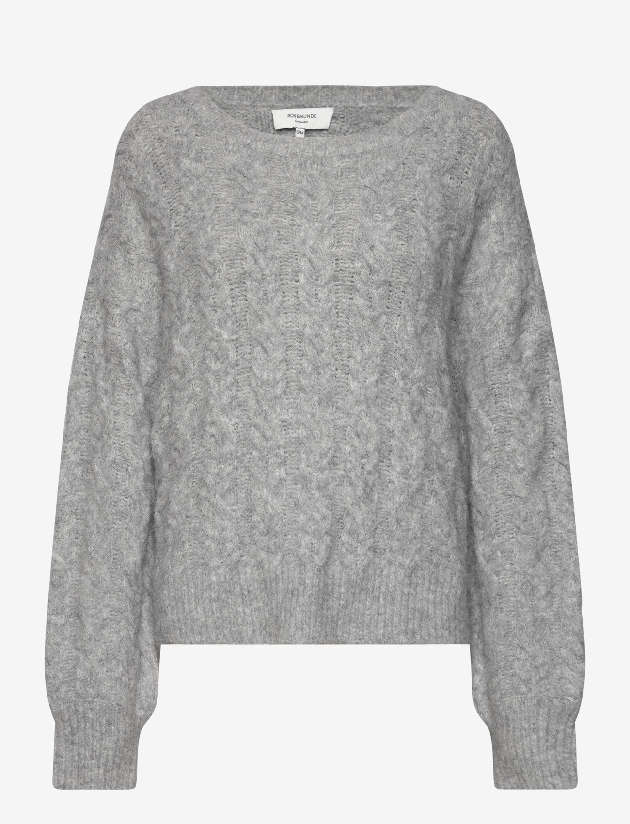 Rosemunde - Cable knit O-neck - efterårstøj - light grey melange - 0
