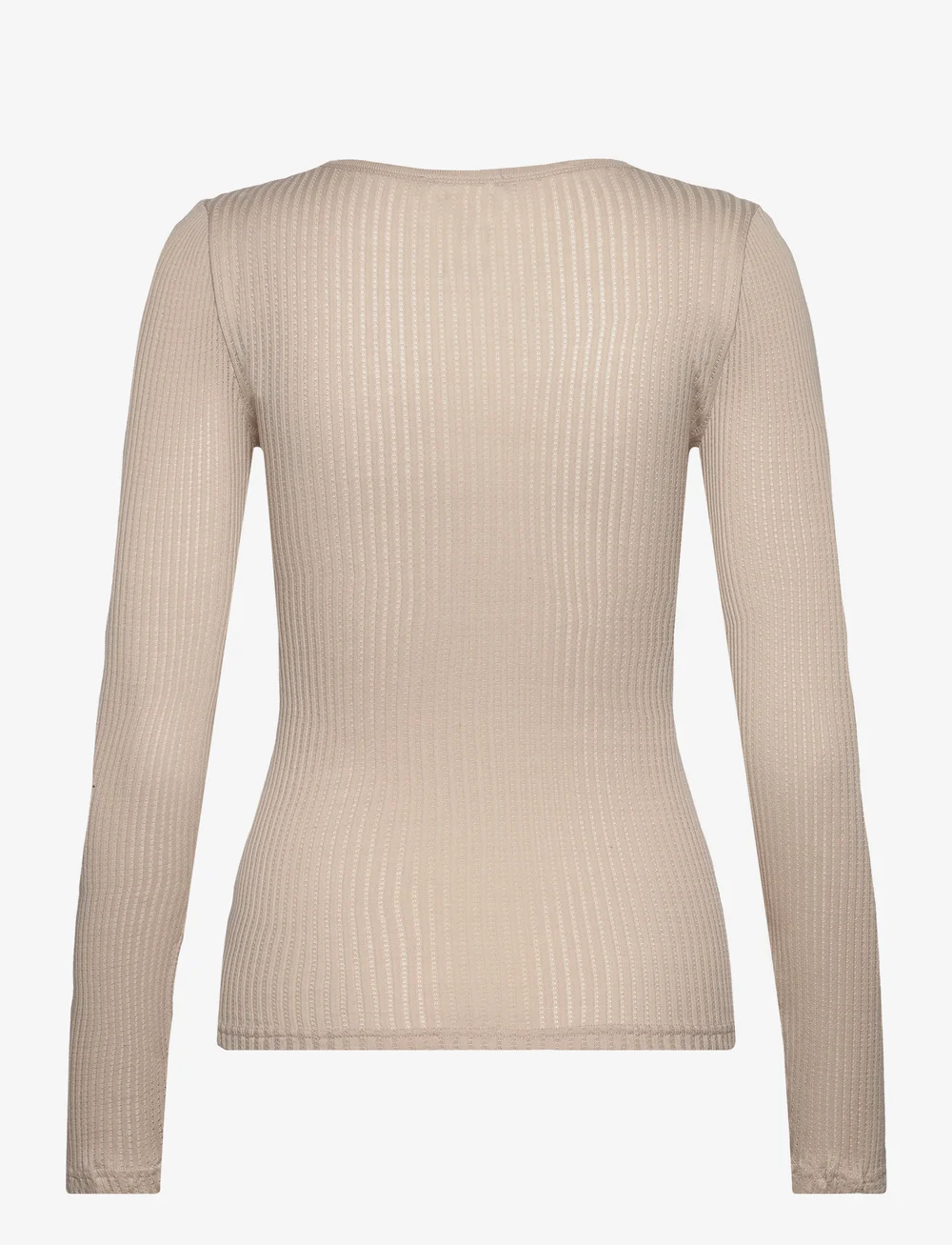 Rosemunde - Belize long sleeve pointelle t-shir - langärmlige tops - silver lining - 1