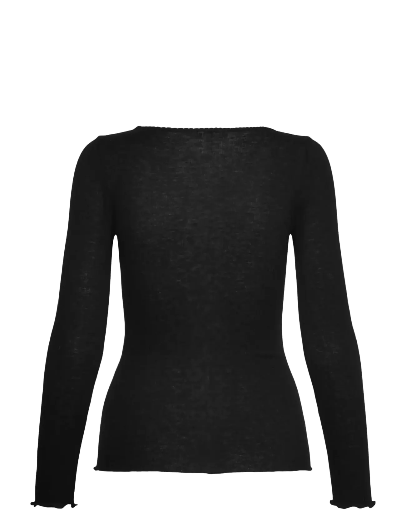 Rosemunde - RWBurlington Wool LS O-neck T-shirt - black - 1