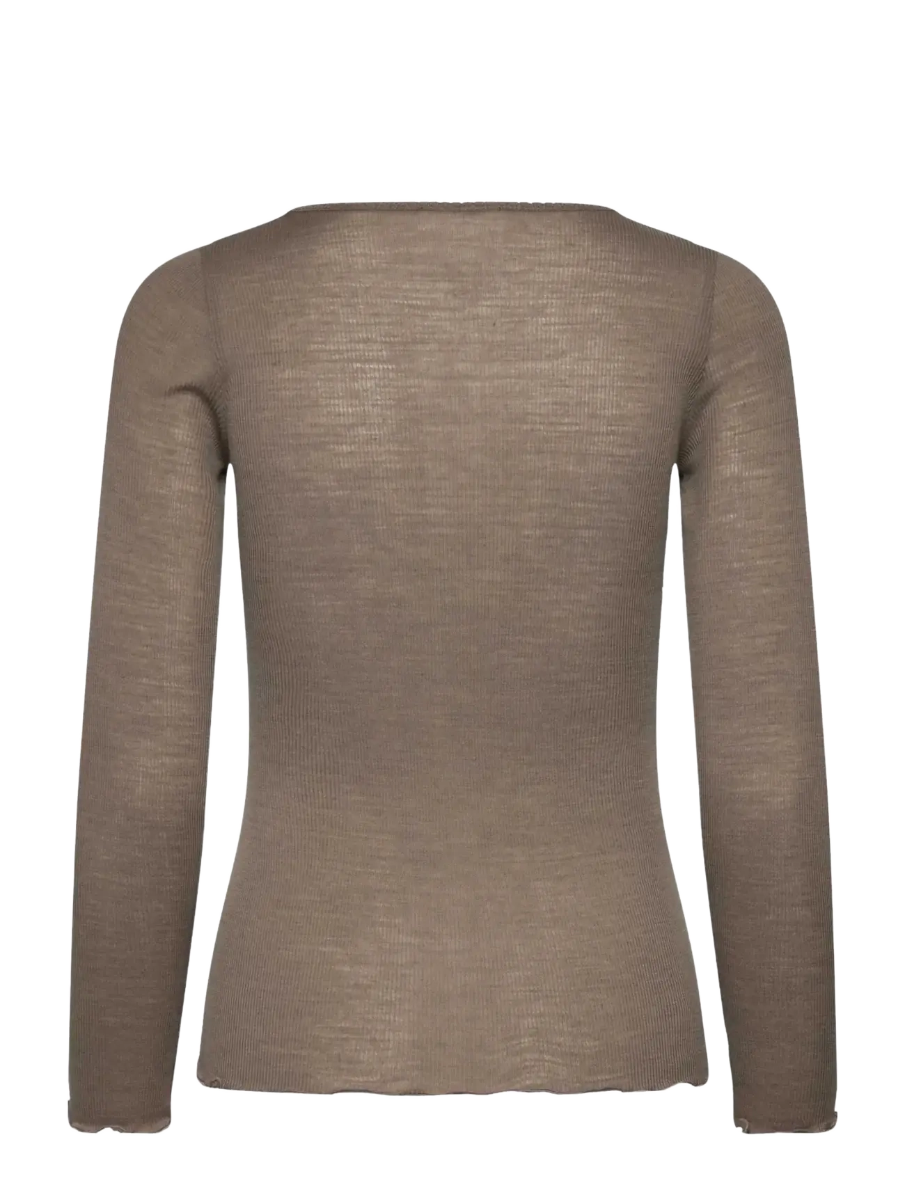 Rosemunde - RWBurlington Wool LS O-neck T-shirt - walnut - 1
