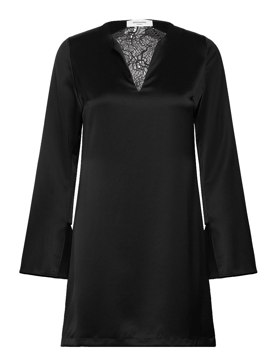 Rosemunde - Dress w/ lace detail - pitskleidid - black - 0