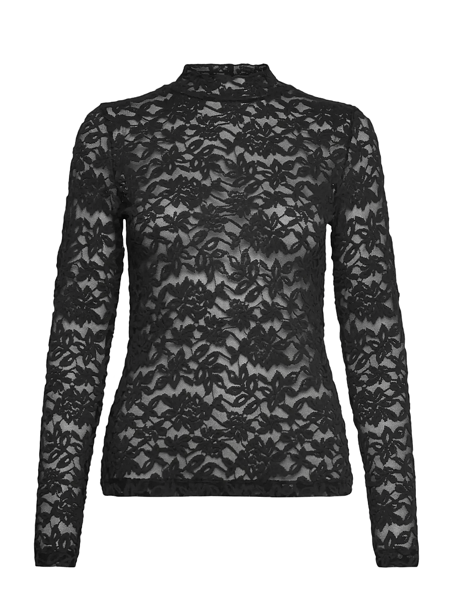 Rosemunde - RWDelicia LS Turtleneck T-shirt - langärmlige tops - black - 0