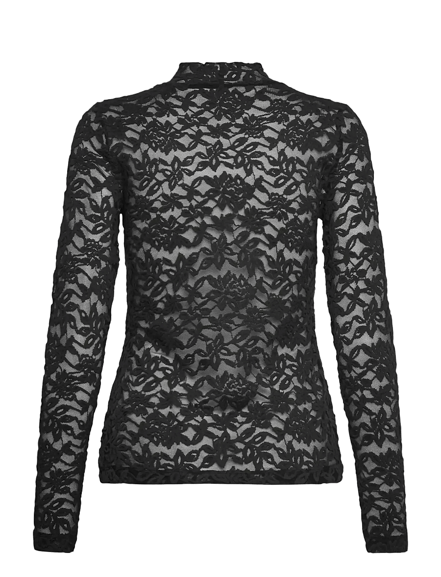 Rosemunde - RWDelicia LS Turtleneck T-shirt - langärmlige tops - black - 1