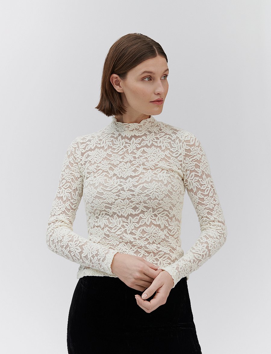 Rosemunde - RWDelicia LS Turtleneck T-shirt - langærmede toppe - ivory - 0