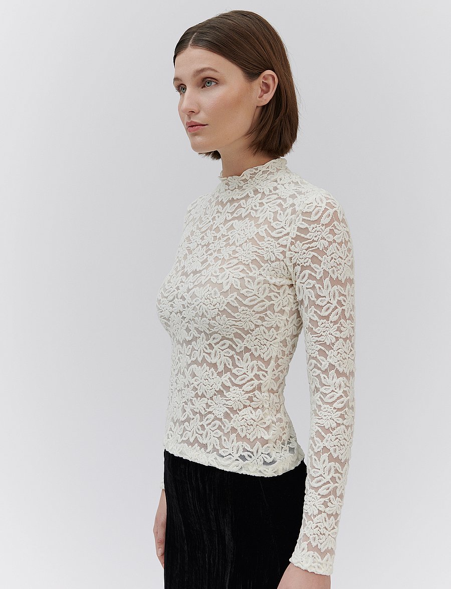 Rosemunde - RWDelicia LS Turtleneck T-shirt - langærmede toppe - ivory - 5