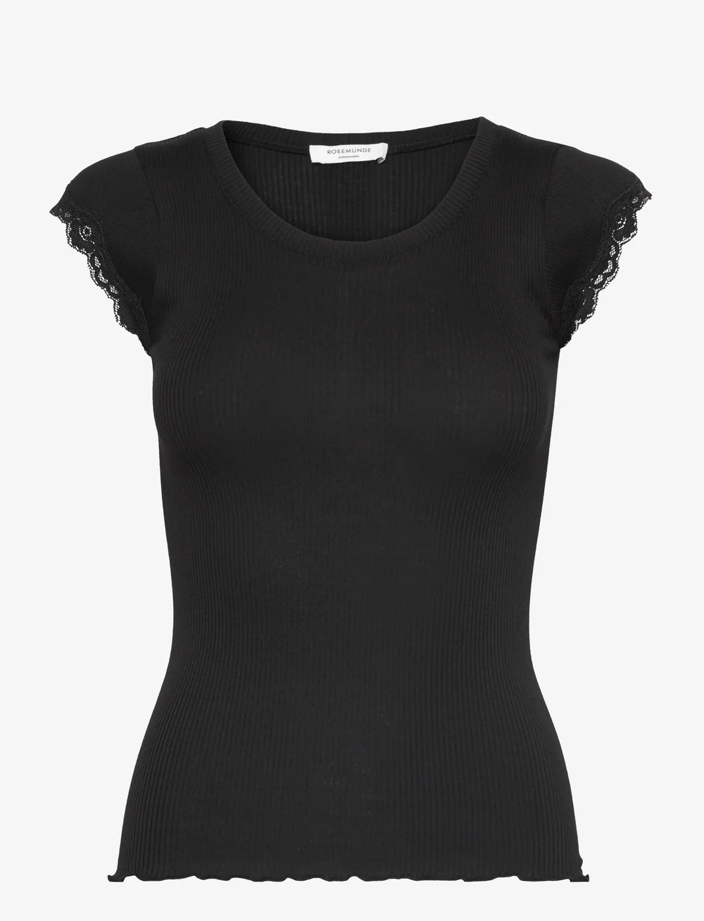 Rosemunde - RWBaybay SS Lace T-shirt - t-shirts - black - 0