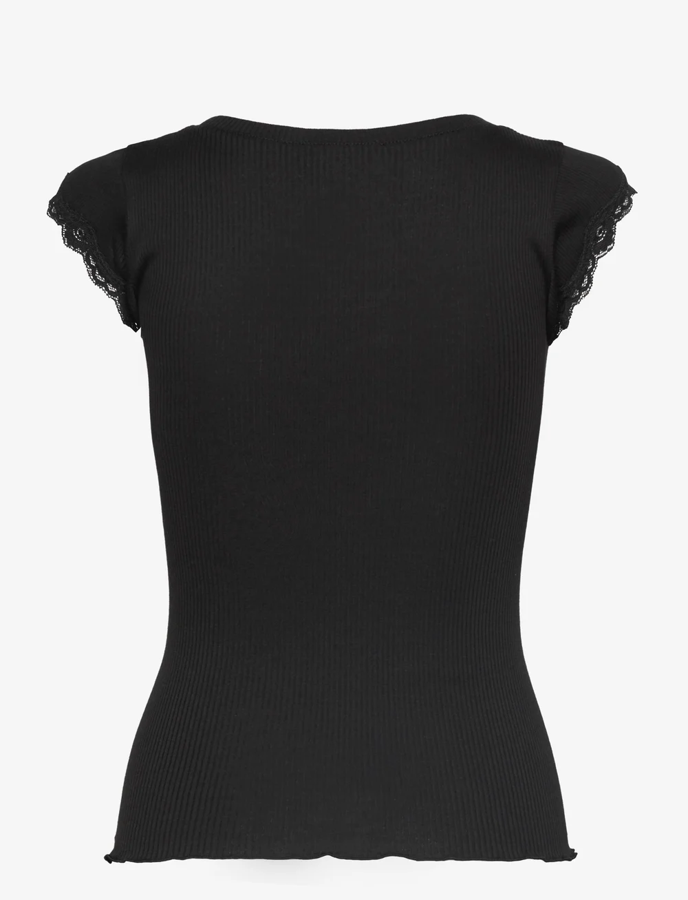 Rosemunde - RWBaybay SS Lace T-shirt - t-shirts - black - 1