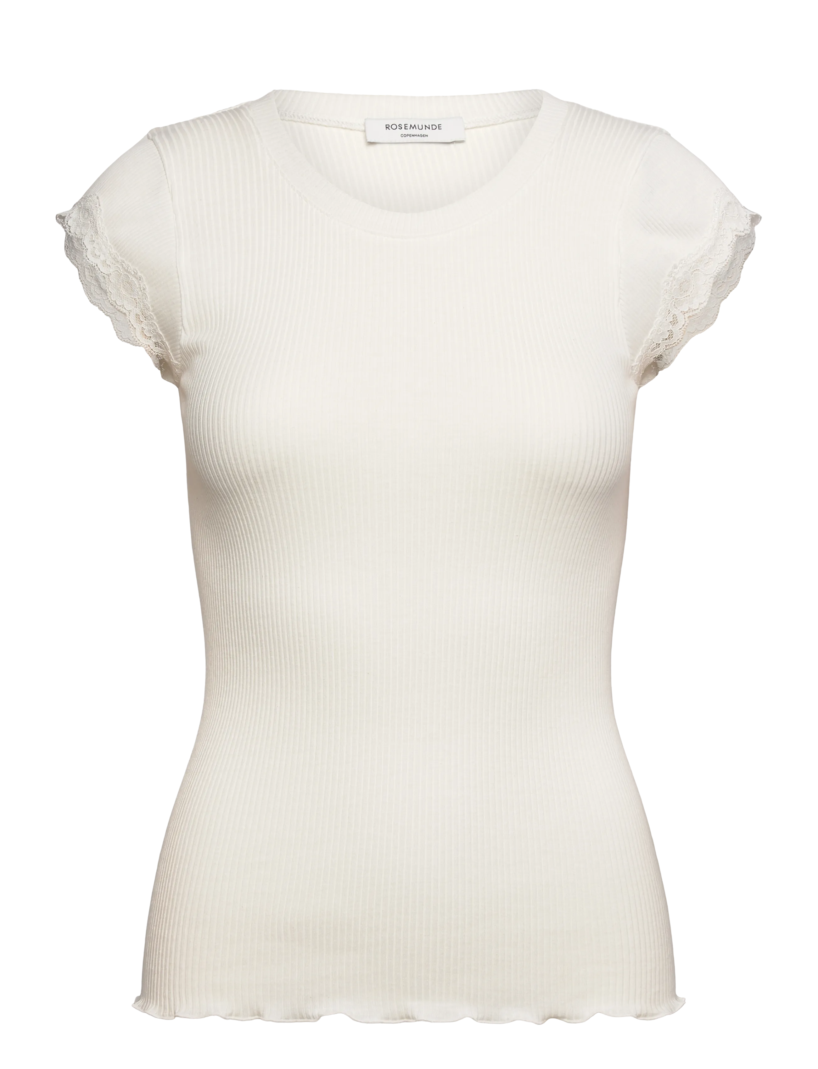 Rosemunde Short sleeve top w/ lace - Kampagne - NEW WHITE / white