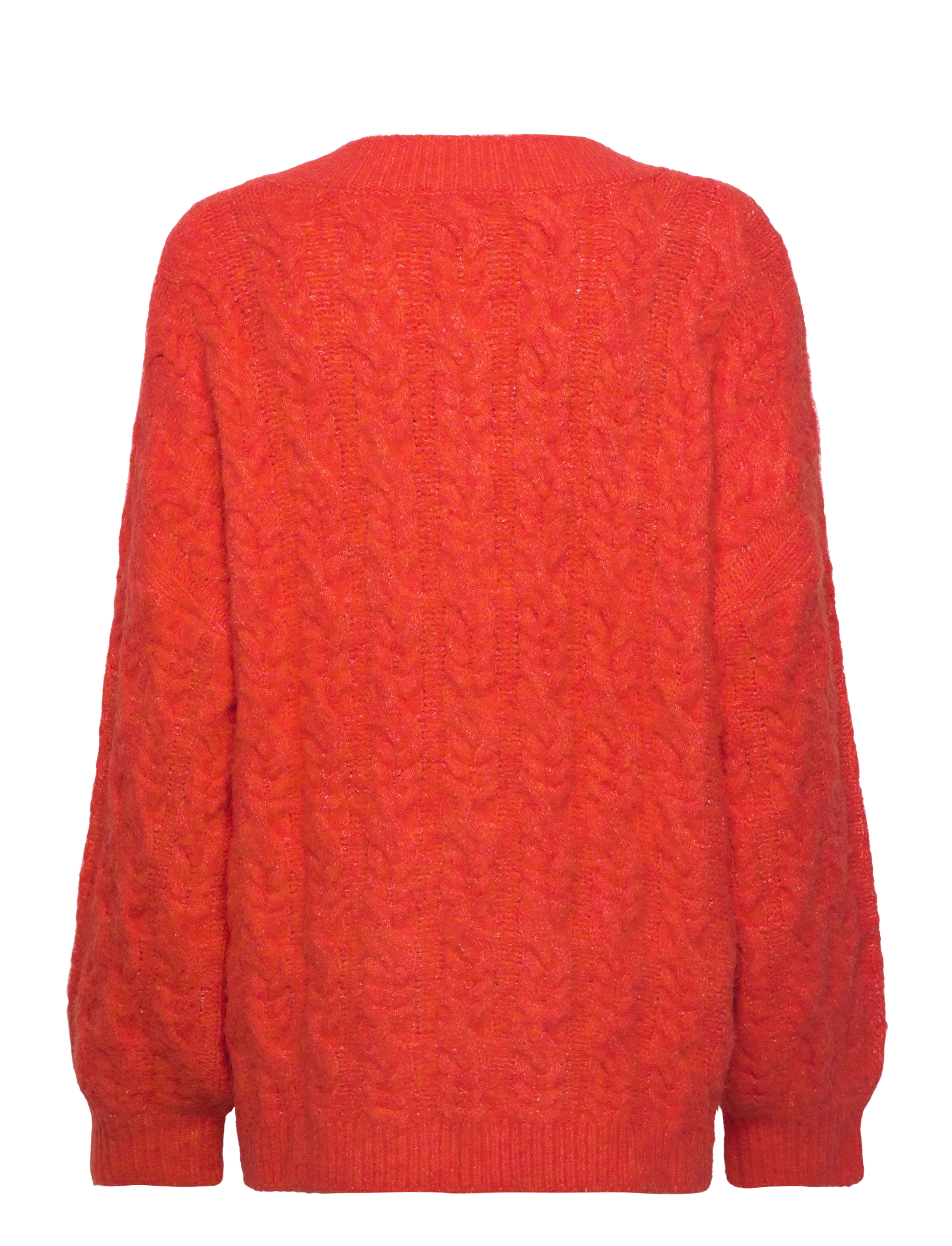 Rosemunde - Cable Knit V-neck - trøjer - cherry tomato - 1
