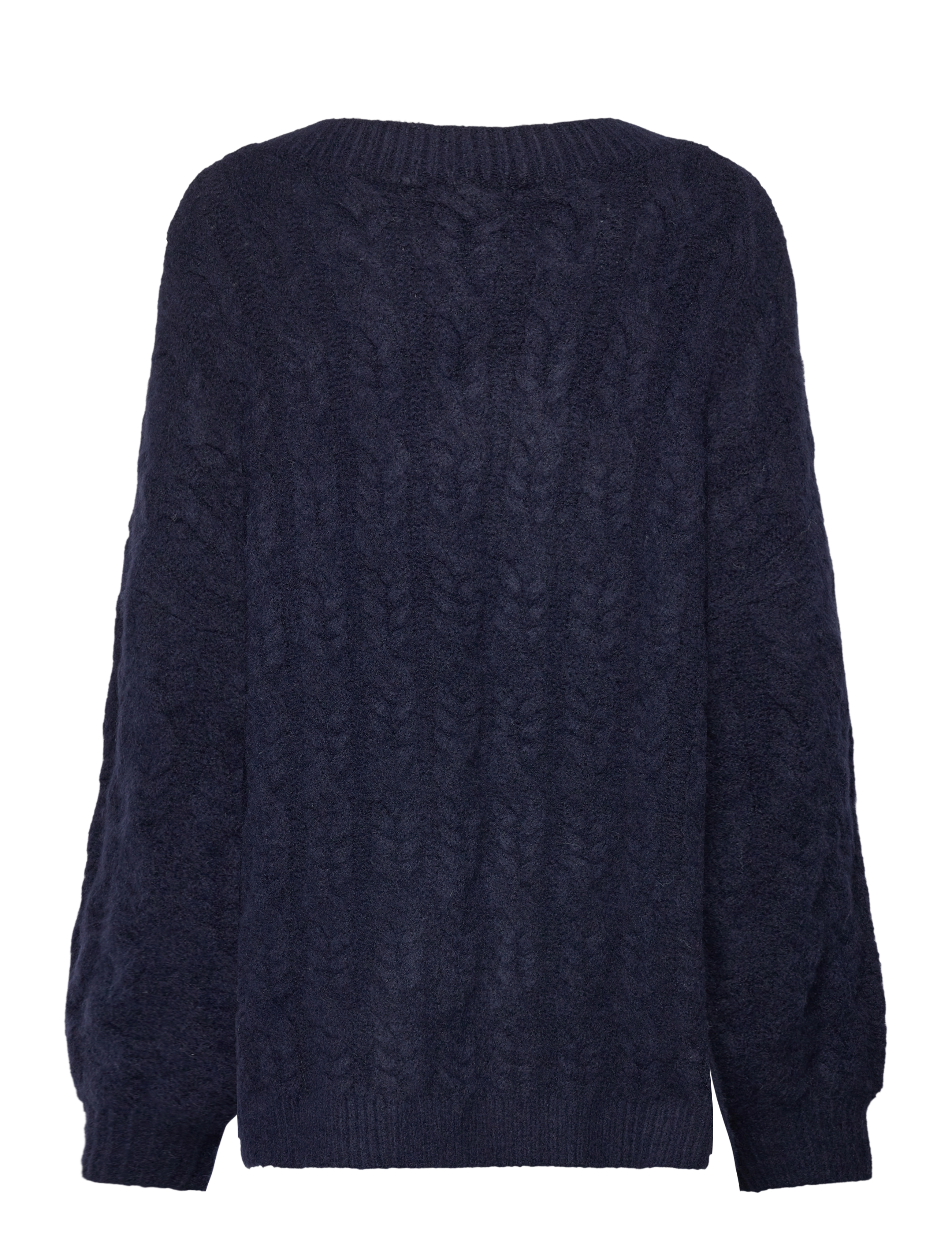 Rosemunde - Cable Knit V-neck - trøjer - dark blue - 1