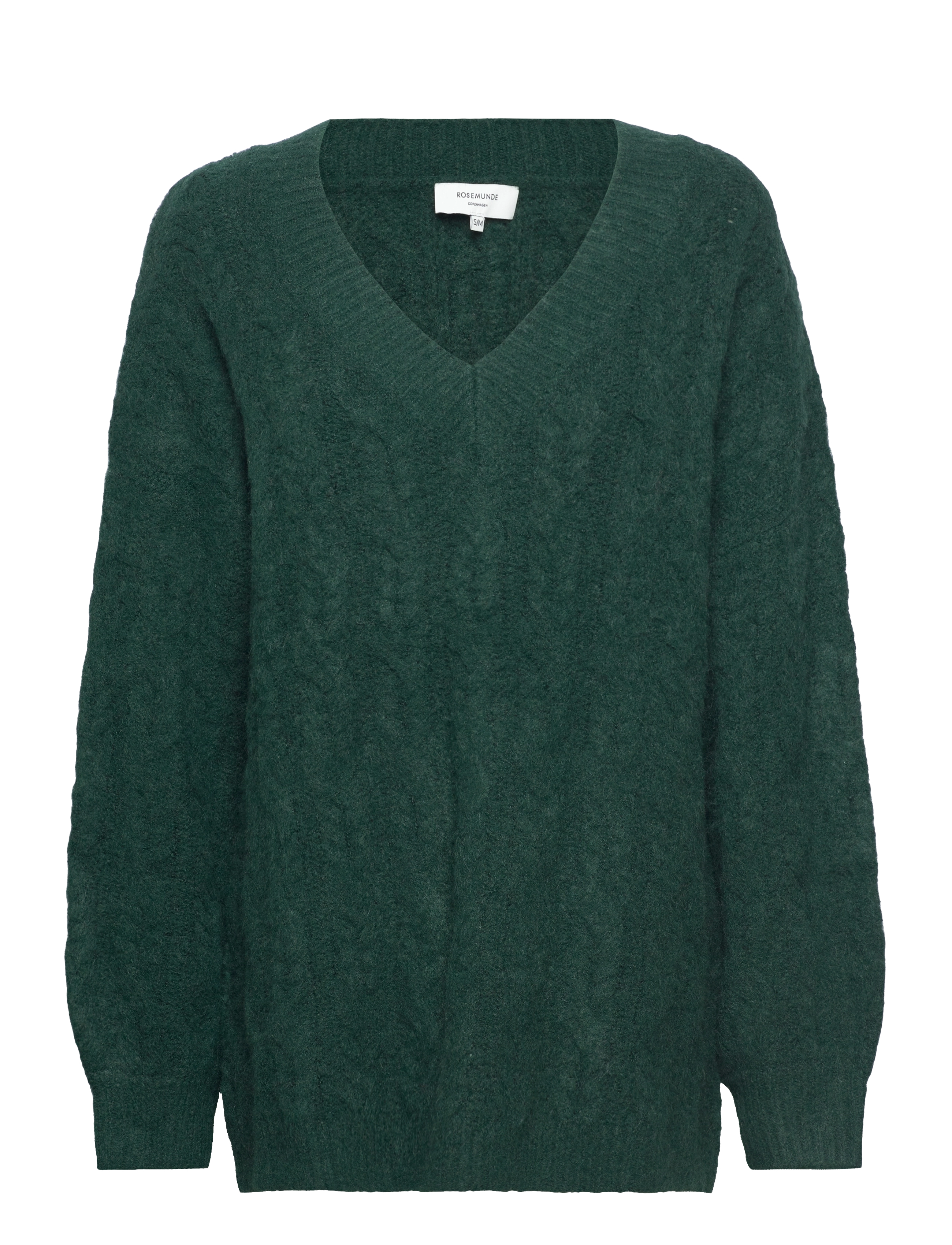 ROSEMUNDE Cable Knit V-Ausschnitt Grün - S/M - Damen