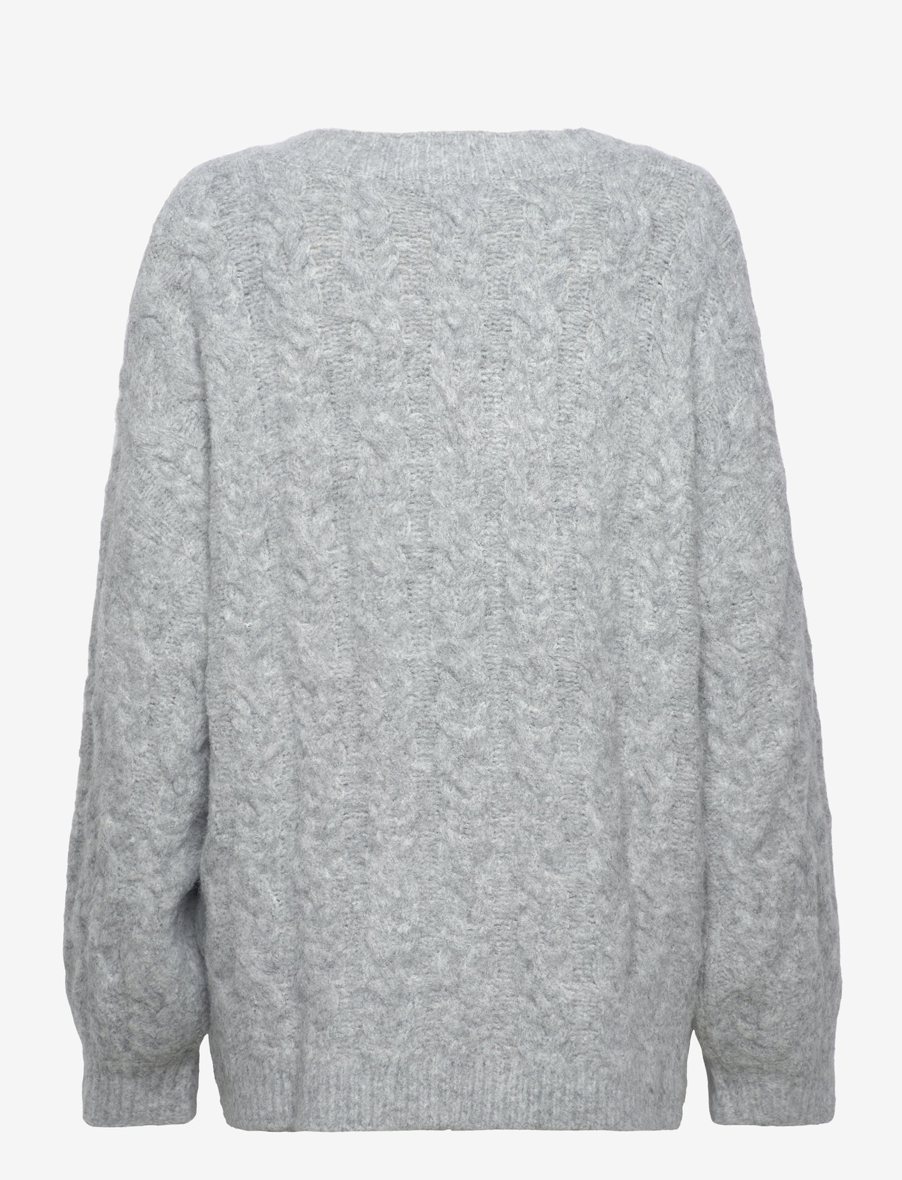 Rosemunde - Cable Knit V-neck - sügisesed riided - light grey melange - 1