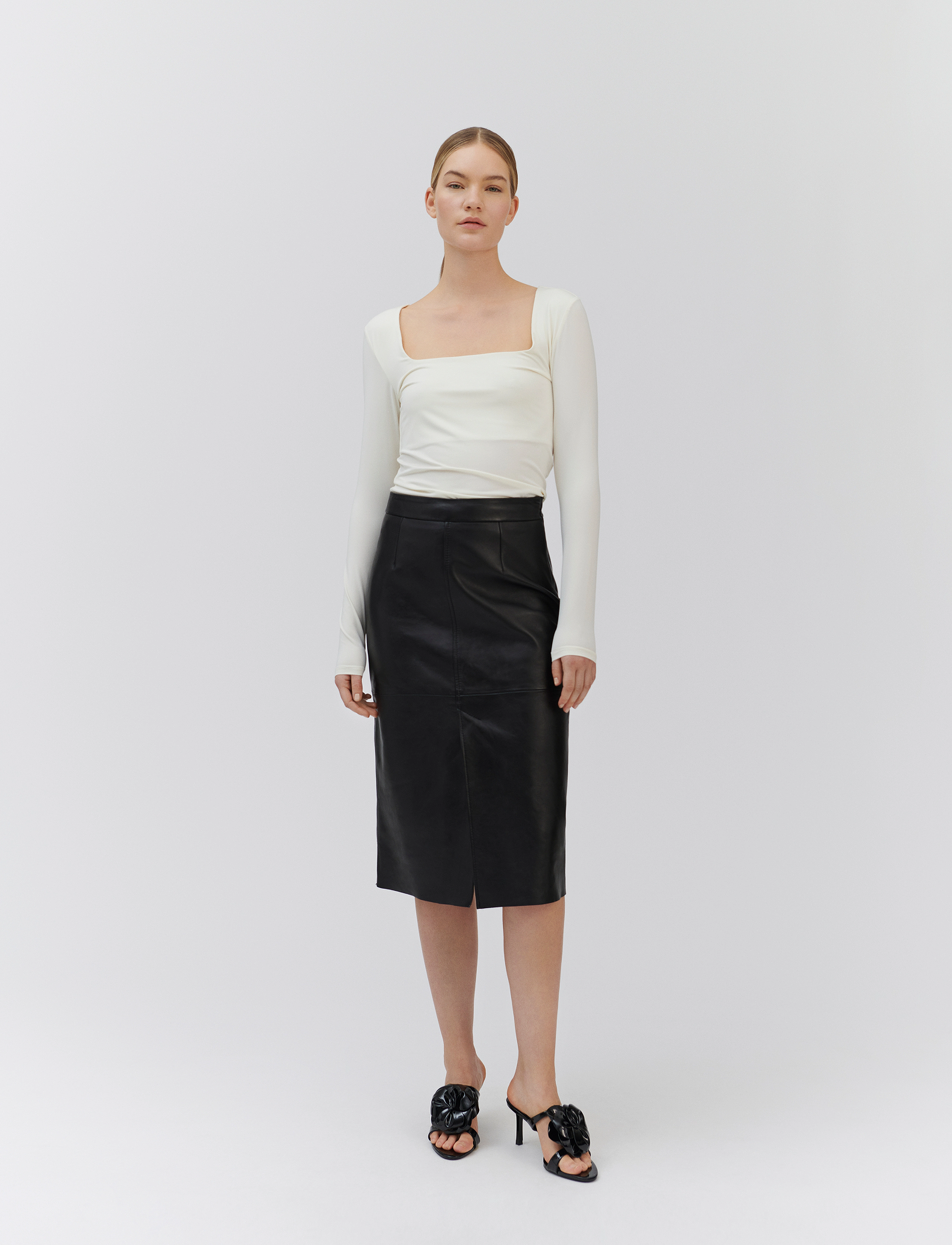 Rosemunde - RWFelino Leather Calf Skirt - black - 3