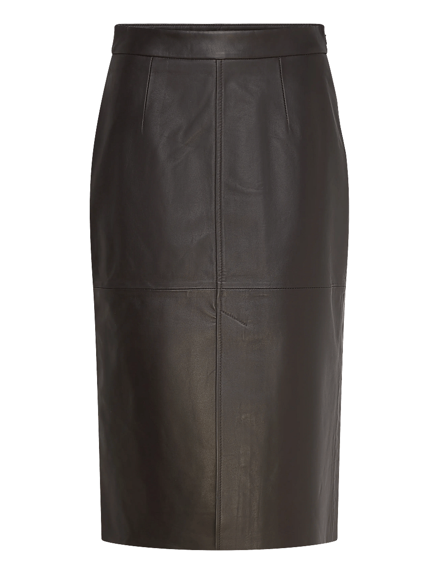 Rosemunde - RWFelino Leather Calf Skirt - lederröcke - chocolate torte - 0