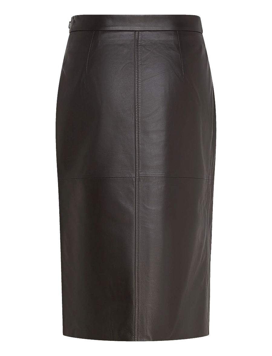Rosemunde - RWFelino Leather Calf Skirt - lederröcke - chocolate torte - 1