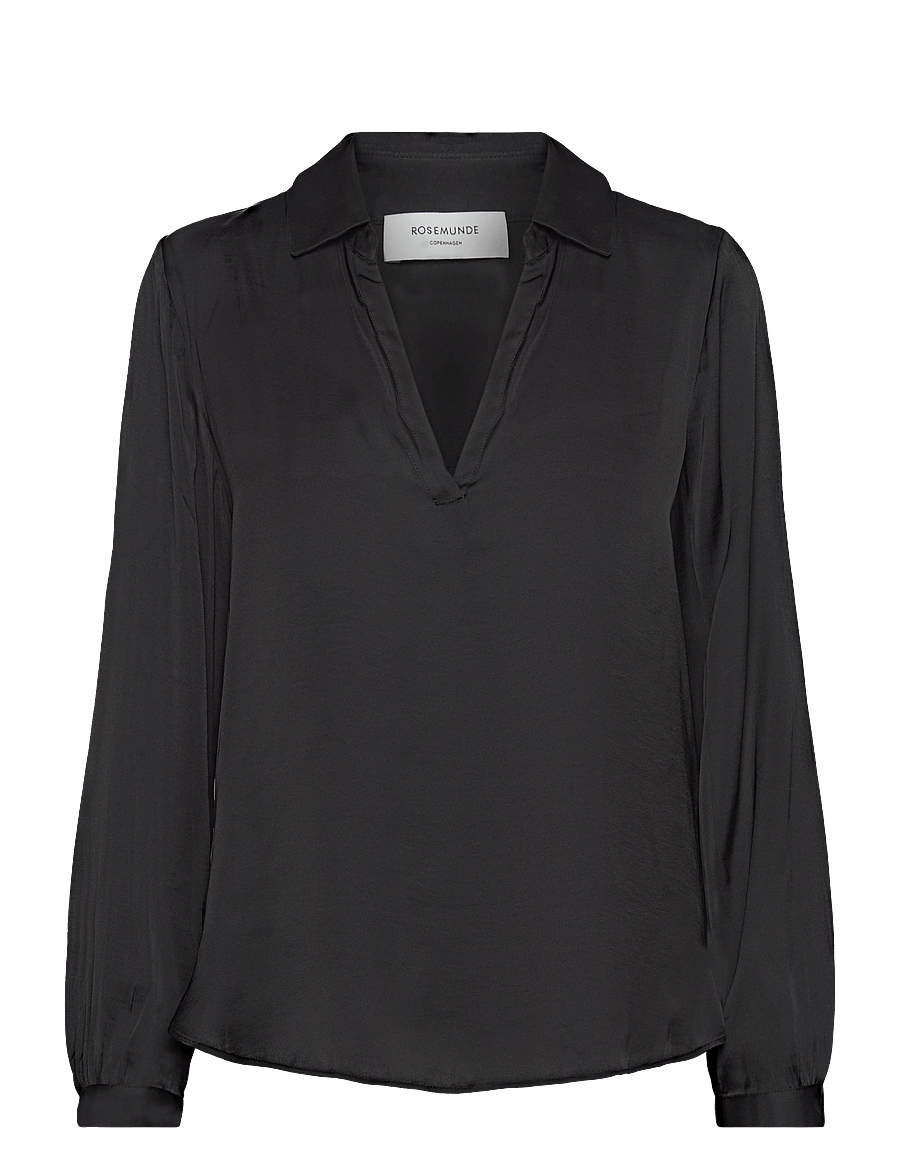 Rosemunde - RWMessina LS Regular Shirt - langermede bluser - black - 0