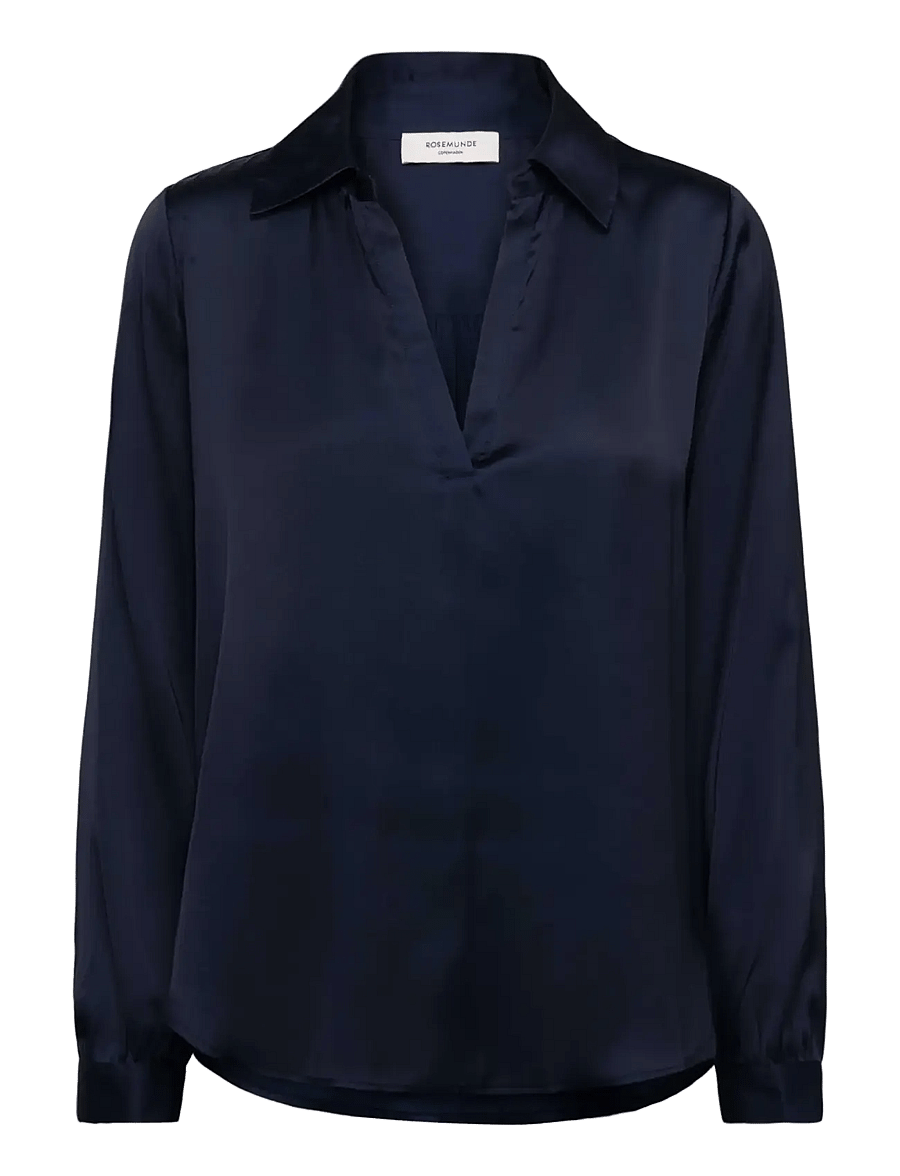 Rosemunde - RWMessina LS Shirt - langärmlige tops - navy - 0