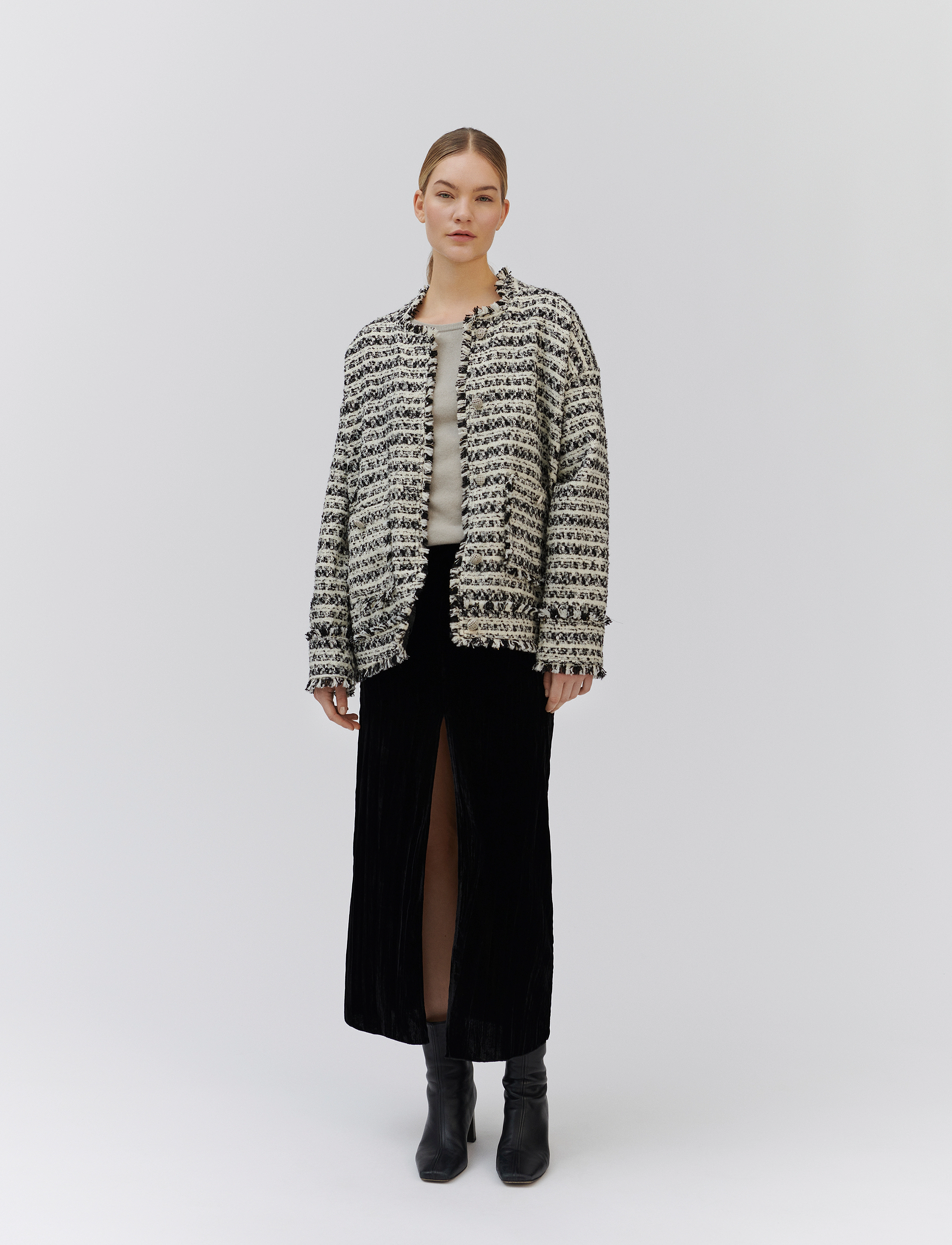 Rosemunde - Boucl blazer - ivory boucl check - 3