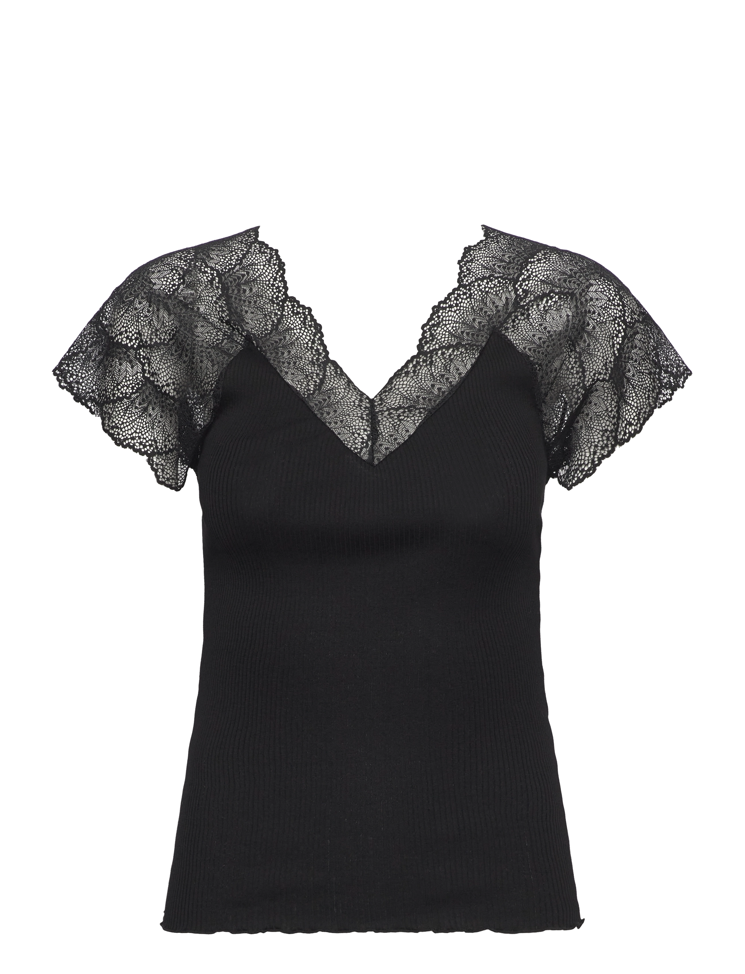Rosemunde - Beatha Silk Top w/lace - black - 1